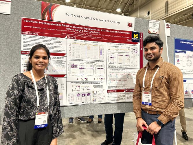 Dr. Aishwarya Gurumurthy and Ashwin Iyer with their award-winning poster.